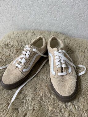 Vans Beige Suede Sneakers with White Accents